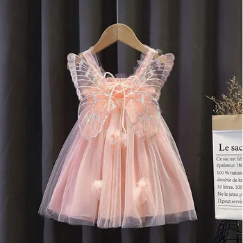 2023 Ново Корейското модно лятна рокля за момичета, винтажное елегантно модно Винтажное сладко Кавайное прекрасно естетическо однотонное рокля Y2k