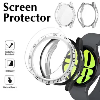 3 бр./компл. за Samsung Galaxy Watch 6 Classic 47 мм на 43 мм, Калъф от TPU + защитно фолио от закалено стъкло + bezel за КОМПЮТЪР с линия за достъп до часовника