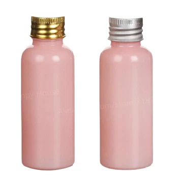 30x50 мл Новата Розова Пластмасова бутилка-редуктор с алуминиев капак, 5/3 унция, контейнер за крем и лосион