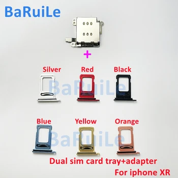 BaRuiLe 1 компл. за iPhone XR Устройство за четене на две SIM-карти гъвкав кабел + Притежателя на тавата за SIM-карти Слот Адаптер Резервни Части