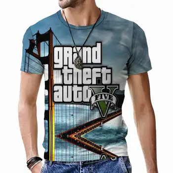 Grand Theft Auto GTA5 Мъжки тениски, Мъжки Стръмни Дишащи Забавни Тениски С Къс Ръкав Модни Облекла В стил Хип-Хоп Harajuku Ежедневни