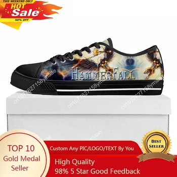 HammerFall Band, ниски маратонки, Дамски, Мъжки маратонки за тийнейджъри, с високо качество парусиновые ежедневни обувки по поръчка, обувки със собствените си ръце