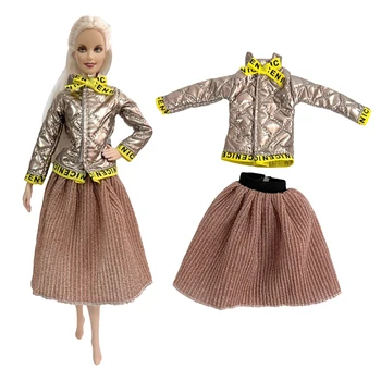 NK 1 бр., модерно рокля от изкуствена кожа Gorden, лейси пола, модерни дрехи, ежедневни облекла за кукли 1/6, дрехи за Барби кукли, аксесоари, играчки