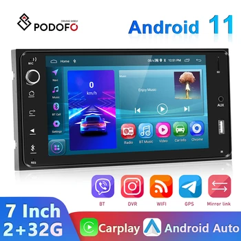 Podofo 2Din Android 10,0 Авто Радио Авто Видео Мултимедиен Плейър GPS Навигация CarPlay 2Din Стерео За Toyota Corolla Авторадио