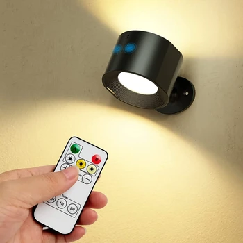 USB Акумулаторна батерия led монтиран на стената лампа с докосване, безжични стенни аплици за спални, лампа за четене