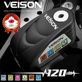 VEISON 120dB Аларма Дисков Заключване за Мотоциклет Велосипед Z900RS Ninja400 Z400 CBR250RR Z250 Ninja250 CB400 CBR400R SR400 CB650R