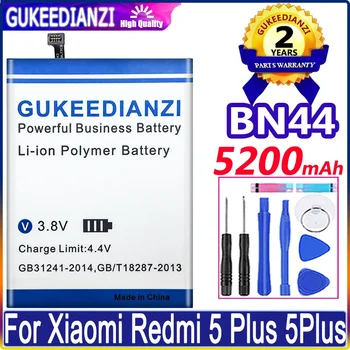 Батерия GUKEEDIANZI 5200 mah BN44 за батериите Xiaomi Redmi 5 plus