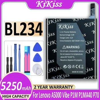 Батерия KiKiss BL234 5250 ма за Lenovo A5000 Vibe P1M P1MA40 P70 P70t P70-T P70A P70-A Bateria 