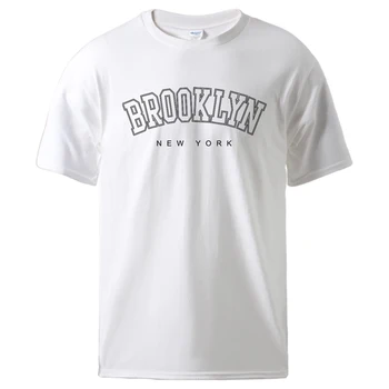 Бруклин, Ню Йорк, САЩ, мъжки свободна ежедневни дишаща тениска с принтом на града, меки памучни тениски, Новост, идеална тениска