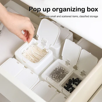 Бяла кутия за съхранение на Настолен органайзер Кутия за пощенски картички и стикери с голям капацитет на Притежателя на допълнителни пакети
