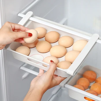 Висящ Кухненски Органайзер Хладилник Кутия за съхранение на яйца и плодове Тип кутия Кухненски Принадлежности за приготвяне на свеж Полк-органайзер за хладилник