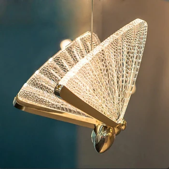 Висящи лампи Butterfly Led Подвесная лампа за вътрешно осветление прикроватной нощни шкафчета Хол Трапезария кухня окачен лампа iluminação Light