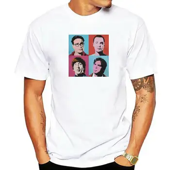 Готина Тениска The Big Bang Theory Leonard Sheldon за Мъже, Тениска от 100% Памук, тениски с къс ръкав, Дрехи Големи размери