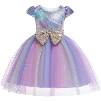 Детски рокли за момичета, 2019 г., сватбената рокля на принцеса с розова пайети, рокли за малки момичета за рожден ден, облекла за момичета, 2, 6, 8, 10 години