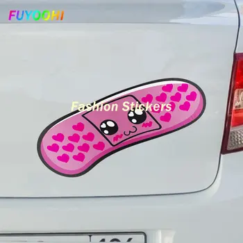 Етикети FUYOOHI Play, стикер на колата Kawai Bandaid, Скъпа vinyl стикер с аниме, слънцезащитен крем, който предпазва от надраскване, индивидуални автомобилни аксесоари