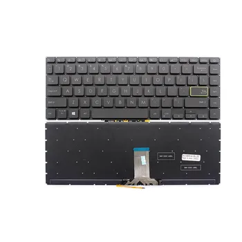 Клавиатура за лаптоп ASUS R438DA, R438EA, R438FA, R438IA без рамка, Черно, Съединените Щати, съединените щати, с подсветка