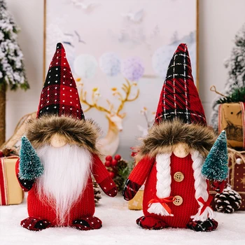 Коледна украса Премахване на безлични кукли Кукла на Дядо Коледа, Коледни подаръци за деца Украса на витрините на кафене в хотела