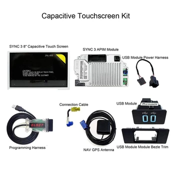 Комплект за Ъпгрейд SYNC 2 To SYNC 3 За Ford Lincoln Sync3.4 Carplay 32G Модул APIM Антена за GPS Навигация Сензорен Екран, USB Hub