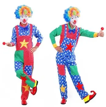 костюм на клоун, за мъже, цирк костюм на клоун костюм на клоун за Хелоуин, забавни костюми за възрастни, cosplay на Хелоуин