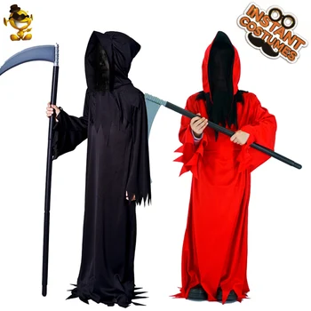 Костюм на Мрачния Жнеца за момчета, детско представа за Хелоуин, облекло под формата на Призрак, cosplay, Пурим, Облекло Страховитите Жнеца за деца