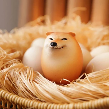 Креативен Shiba-Ин на реалистични форми на Яйца, декор маса от PVC, декорации за дома, офиси, забавни Коледни подаръци