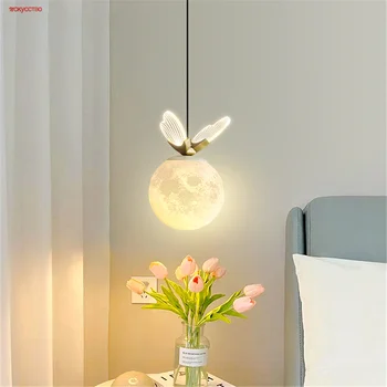 Креативни Led висящи лампи Bad Moon Топка за спалнята на момичетата, Нощни Окачен лампа, Дизайн на Висящи лампи за кухня на закрито