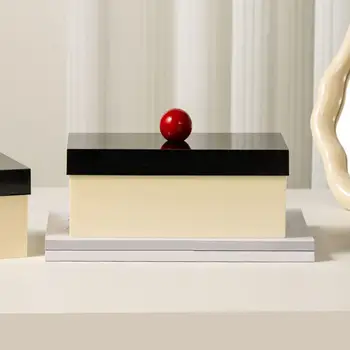 Кутия за съхранение с дръжка Чекмедже за съхранение на канцеларски материали Универсален прахоустойчив козметични органайзер с дръжка за грим