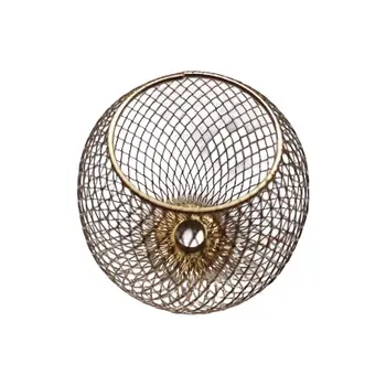 Лампион от железен тел Декоративен защитник в стил ретро Метална клетка Мрежест лампа за дневна Кафе Селска къща