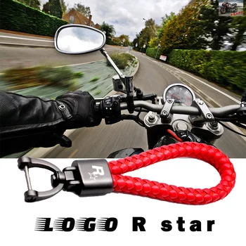 Лого за аксесоари за мотоциклети R Star Ключодържател ръчна изработка Изработен по Поръчка Кожен Метален Ключодържател с логото на