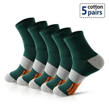 Лот 5 бягане мъжки чорапи с възглавница за чорапи Дишащи Спортни мъжки чорапи Комфорт