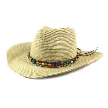 мъжка шапка Сламени филц шапки, каубойски шапки за жени и мъже, плажна шапка, лятна градинска шапка, ковбойская шапка, шапка-миди, Обжимная шапка