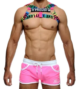 Мъжки гърдите колан Love Rainbow, секси каишка, сбруя за фестивала Сонгкран, костюми Гого Оригиналния дизайн