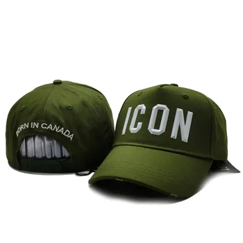 Мъжки ежедневни шапка ICON брандираната однотонная гумена издател на ICON с букви ежедневни бейзболна шапка в стил хип-хоп за татко, мъжки и дамски шапки с копчета