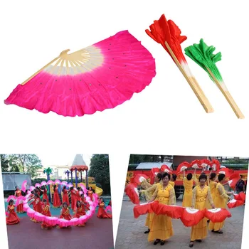 Нова Цветна Коприна Завесата на Народното Изкуство Китайски Танц на Корема Бамбук Кратък Фен Коприна за Танцова Любовник Танц Инструмент