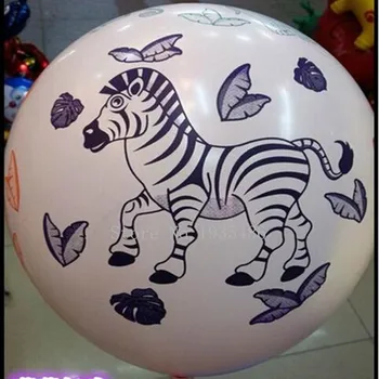Нови балони от 100% латекс с участието на животни за рожден Ден, розов и бял цвят за украса на детски играчки за рожден Ден