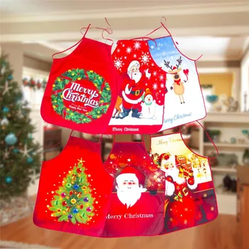 Нови Коледни украси-Кухненска Престилка Престилки Дядо Коледа Интериор, за да си официална вечеря на Жените и Мъжете Коледни Кухненски Престилки за печене и готвене