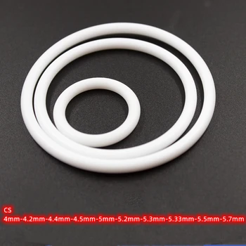 Обичай Уплътнителни пръстени от PTFE CS 4 - 5,7 mm О-пръстен О-пръстен Кръг оборудване запечатване уплътнение Шайба 10 бр. Бял