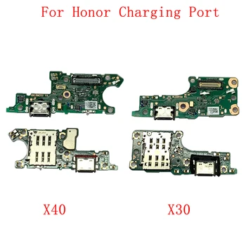 Оригинална платка с USB конектор за зареждане Гъвкав кабел за Huawei Honor X40 X30 X9 2022 Порт за зареждане на устройство за четене на сим-карти