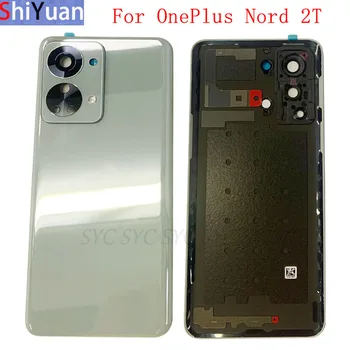 Оригиналната капак на отделението за батерията, делото на задната врата за OnePlus Nord 2T, капак на отделението за батерията с логото на обектива на камерата, Резервни части