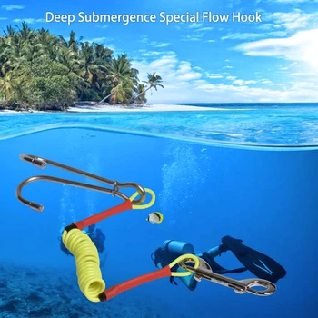 Подводен Плаващи Рифовый Кука със спираловиден шнурком за подводна фотография diver BCD Flow Hook Безопасност въжето