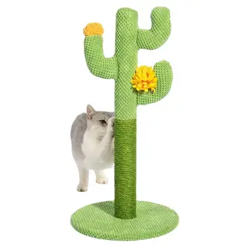 Рамка за катерене Cactus Cat Стоки за домашни любимци Когтеточка за котки с форма на Кактус Интерактивна Когтеточка за коте с 3-ма Когтеточками За