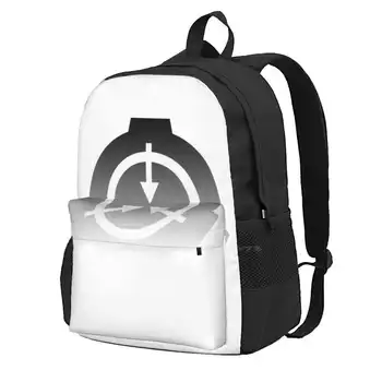 Символ на Scp (черно-бял градиент), училищна чанта, раница с голям капацитет, лаптоп, 15 инча, на основата на Вкп, Предвид, лого, Scp, Scp