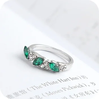 Създадени Смарагд пръстени за жени, Нови Класически бижута, Сватбени и Годежни пръстени, бижута, изработени от планински кристал, Подарък-пръстен за момичетата, стилни Шикозни пръстени
