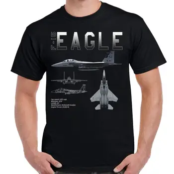 Тениска-схема на F-15 Strike Eagle Fighter от 100% памук Кръгло деколте, Лятна Ежедневната Мъжка тениска С къс ръкав, Размер S-3XL