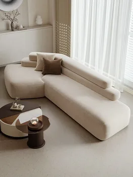 Френски ретро текстилен диван, креативна хол, голяма битова комбинацията от ъгли, под формата на вятър ваби-Съби