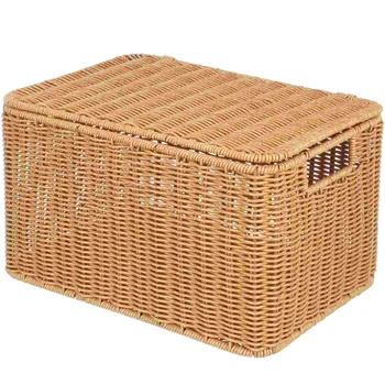 Чекмеджета за съхранение на кубчета С капак И метална рамка, Изплетен кош за съхранение на Многофункционална кошница за малки неща, Сплетен кутия за съхранение на Кубчета